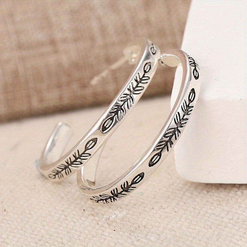 Sleek Silvery Hoop Earrings — image 2
