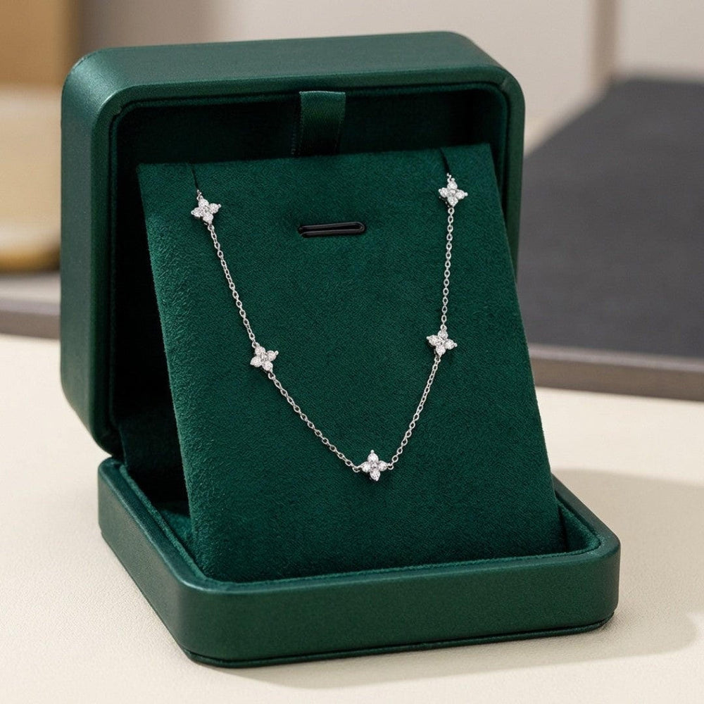 Gorgeous Flower Inlaid Zirconia Necklace — image 2