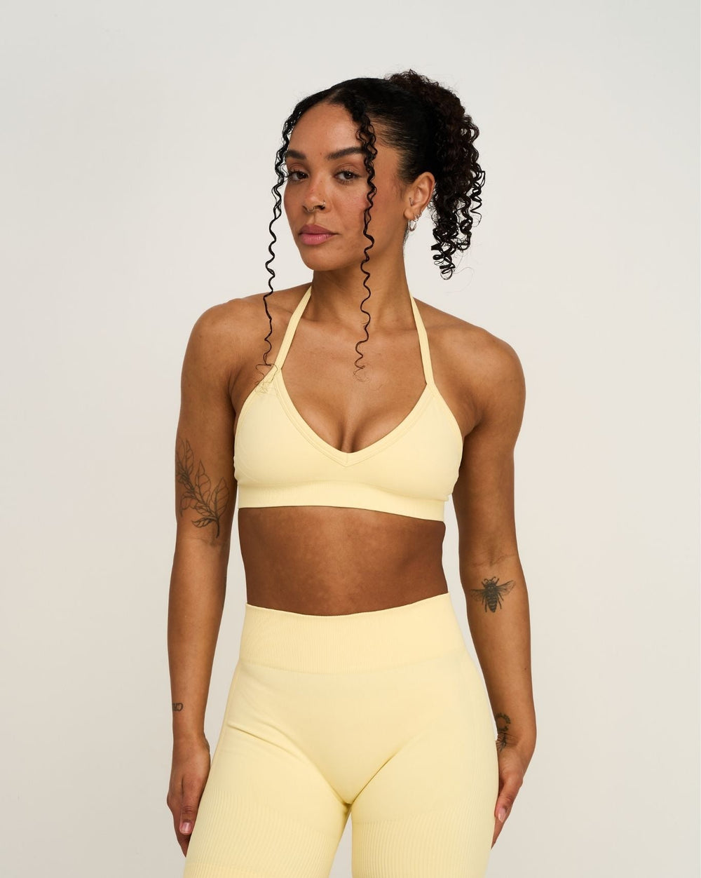 Elevate™ Sculpting Seamless Adjustable Halter Bra | Golden Butter