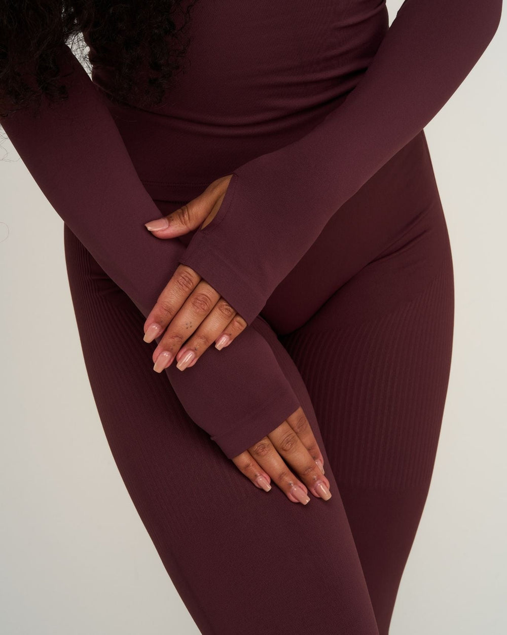Elevate™ Sculpting Seamless V-Neck Top | Dark Mauve