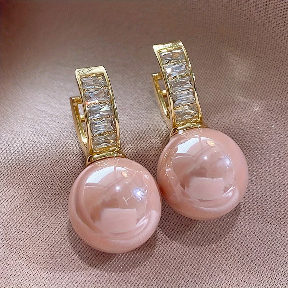 Spherical Rose Pearl Earrings — image 1