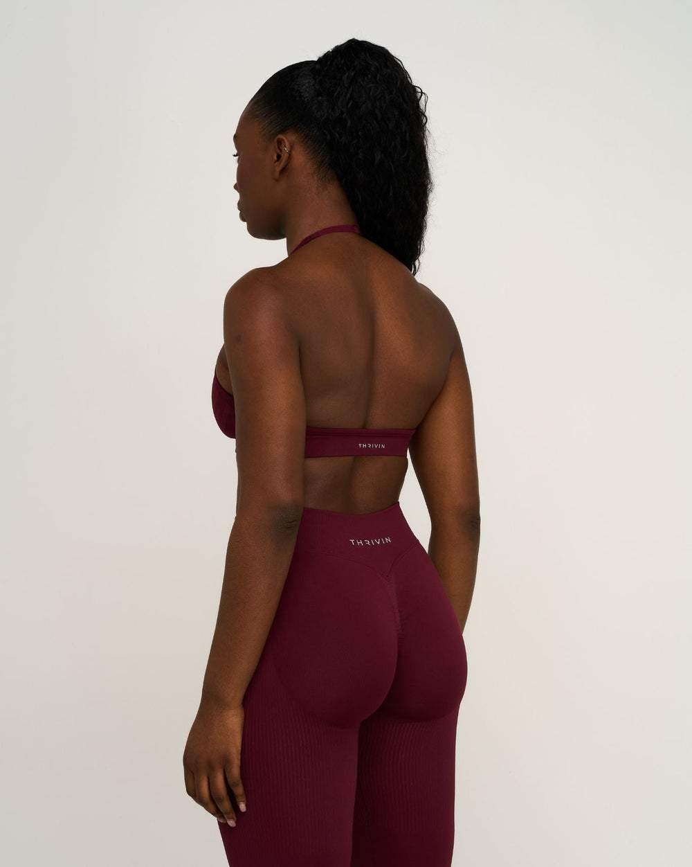 Elevate™ Sculpting Seamless Adjustable Halter Bra | Merlot