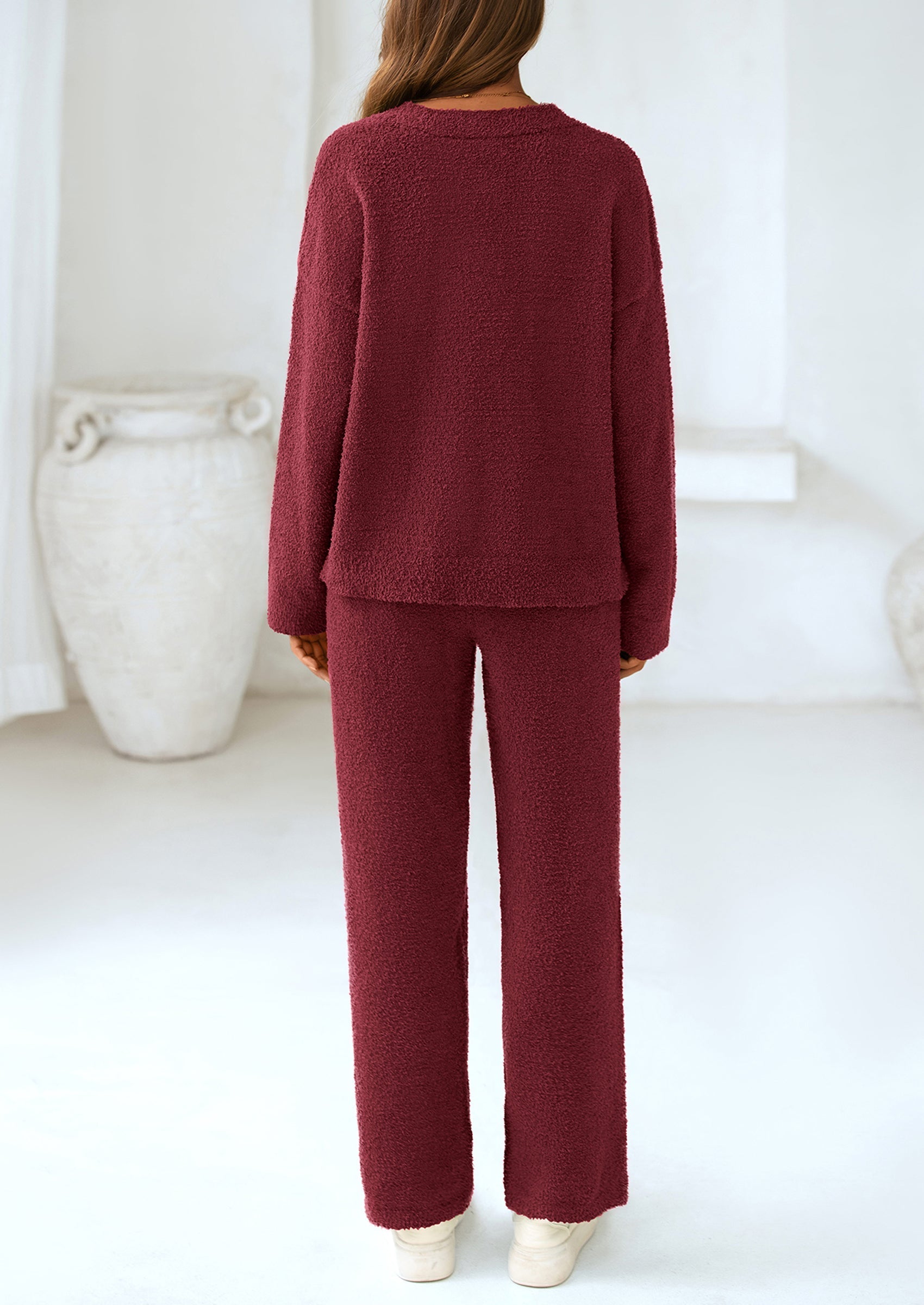Osonn Lounge Sets for Women Two Piece Sweaters Pajama Set Fall Fashion Loungewear Outfits Matching Winter Clothes