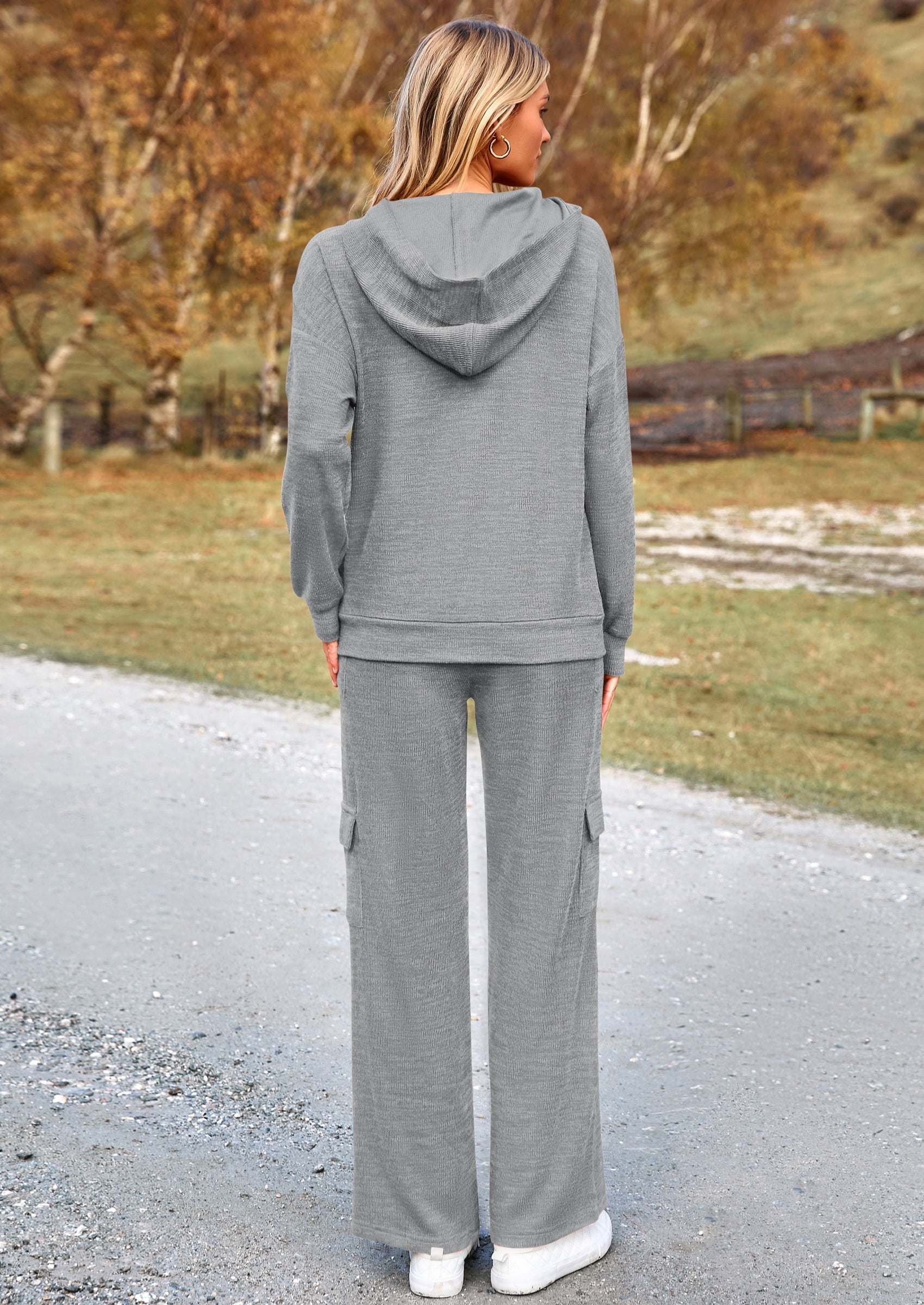 Osonn 2 Piece Sets For Women Fall Sweatsuits Outfits Lounge Matching Hoodie Set Travel Track Suits Winter Clothes