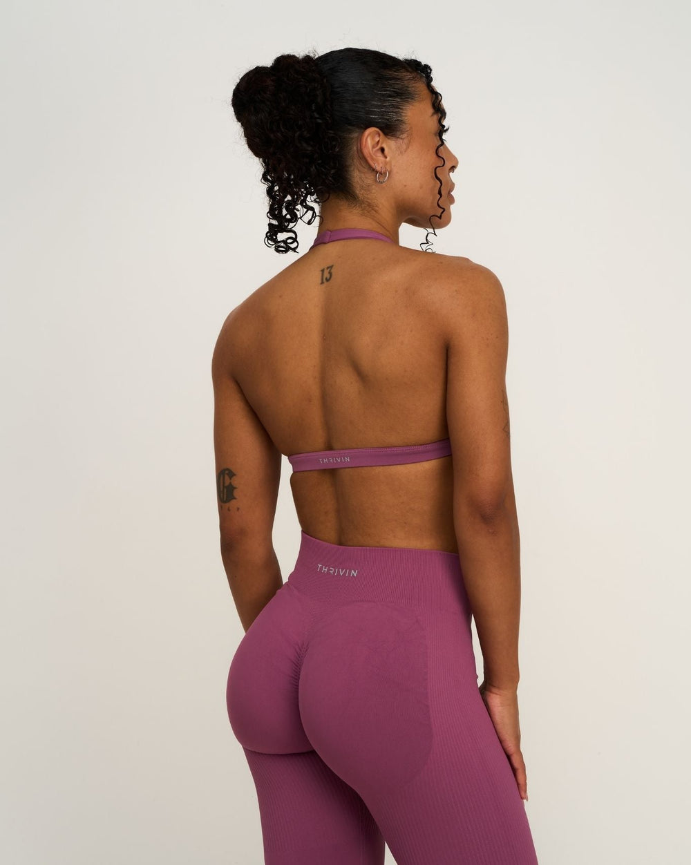 Elevate™ Sculpting Seamless V-Neck Halter Bra | Orchid Mauve