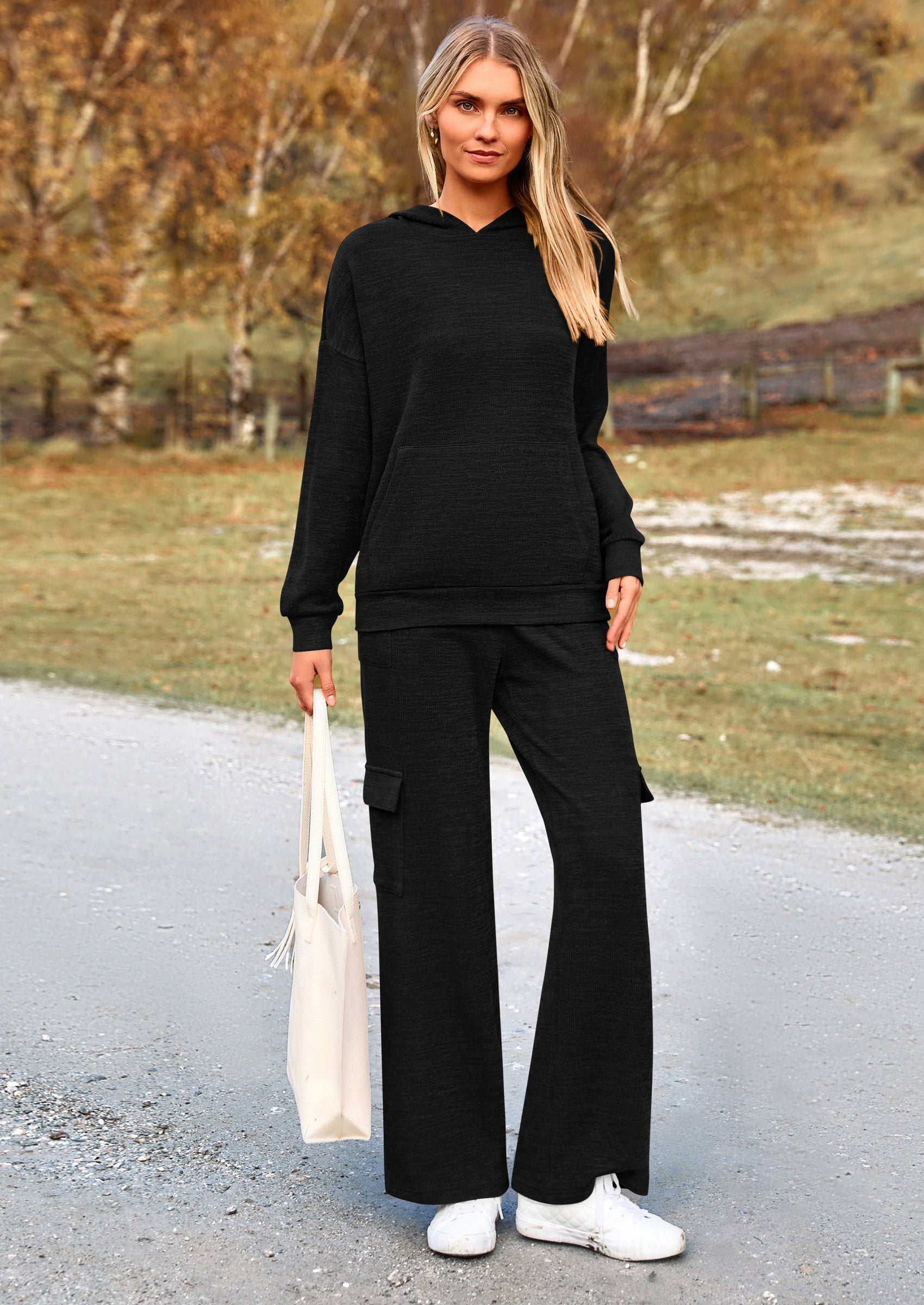 Osonn 2 Piece Sets For Women Fall Sweatsuits Outfits Lounge Matching Hoodie Set Travel Track Suits Winter Clothes