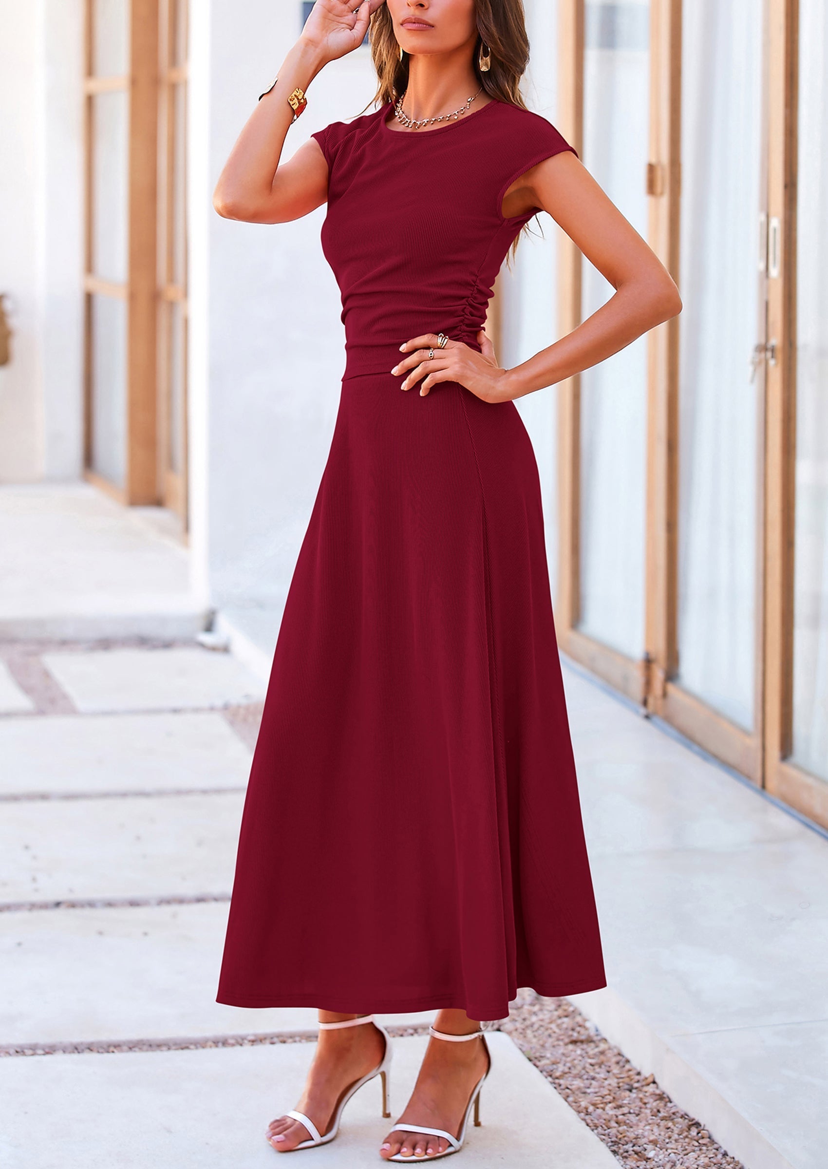 Osonn Summer Two Piece Skirt Set for Women Dressy Casual Knit Matching Travel Spring Vacation Lounge Outfits
