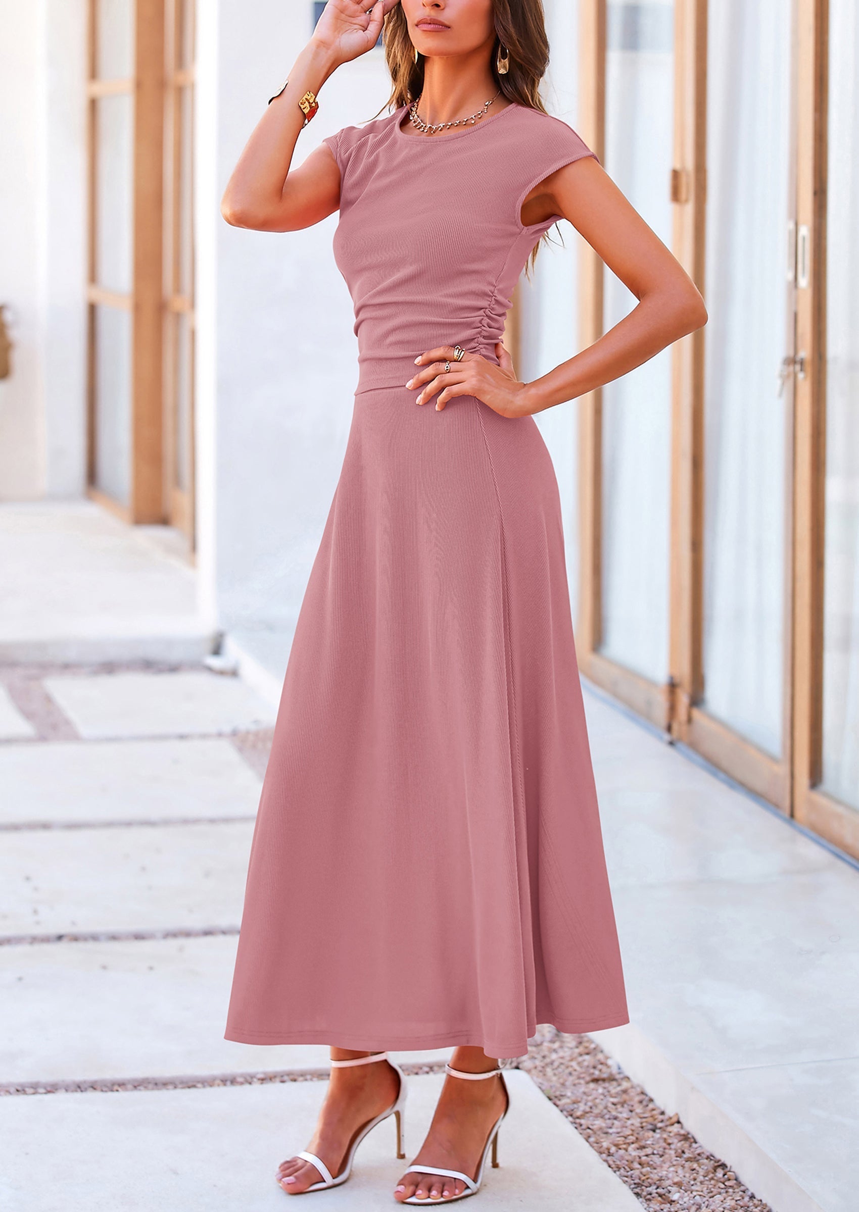 Osonn Summer Two Piece Skirt Set for Women Dressy Casual Knit Matching Travel Spring Vacation Lounge Outfits