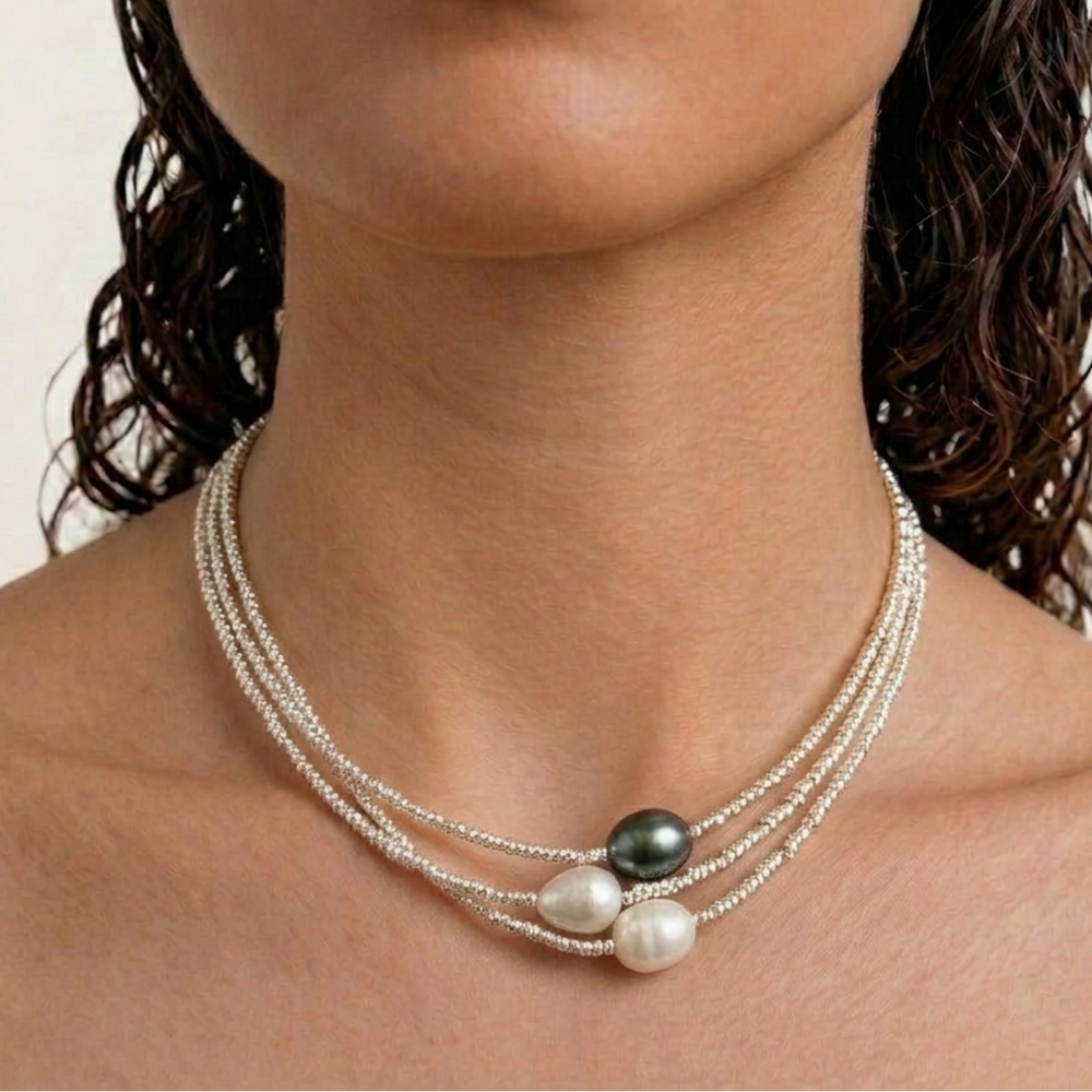 Baroque Pearl Multi Strand Necklace — image 1