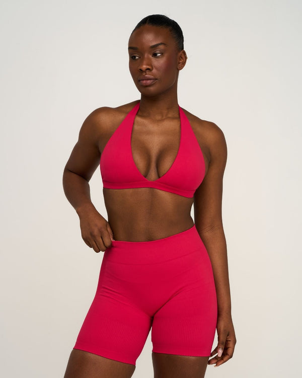 Elevate™ Sculpting Seamless V-Neck Halter Bra | Strawberry