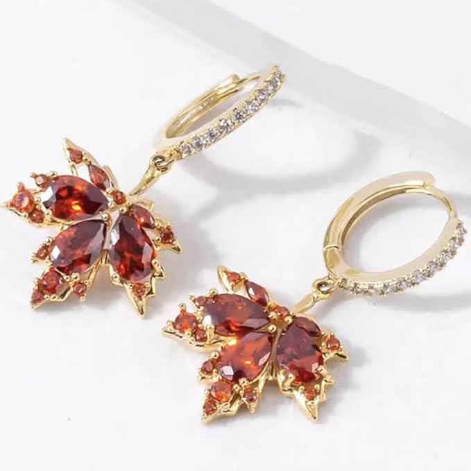Zircon Leafshine Golden Earrings — image 1