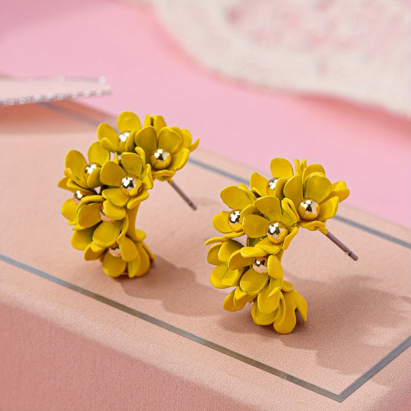 Bohemian Yellow Flower Earrings — image 1