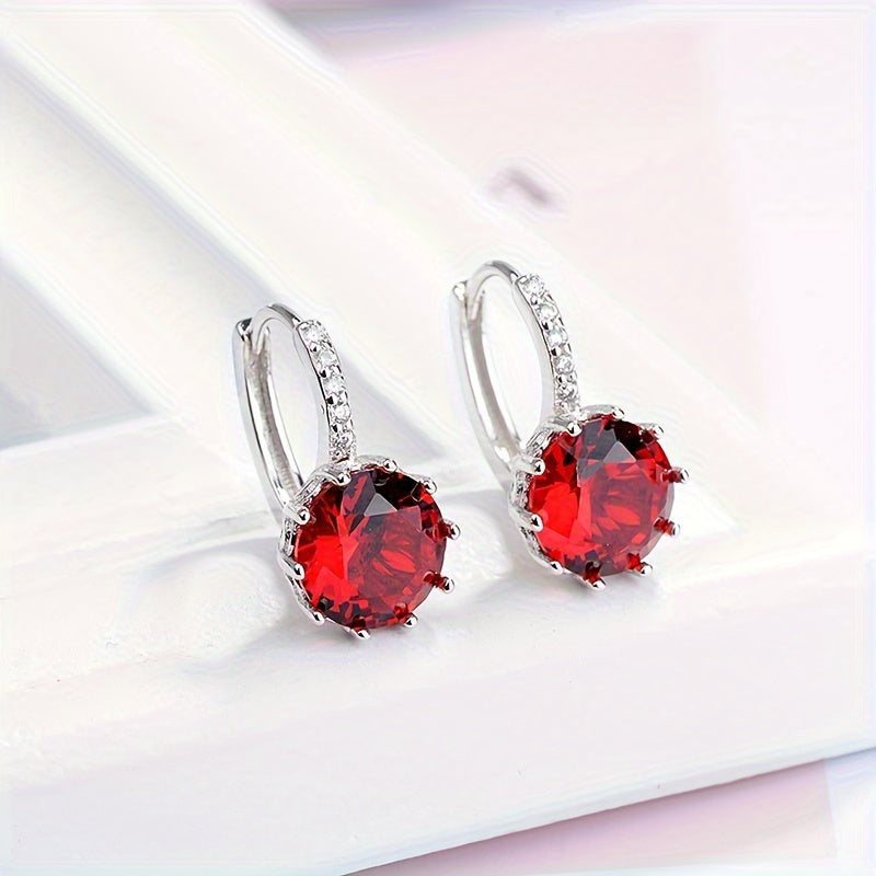 Exquisite Inlaid Geometric Zirconia Earrings — image 1
