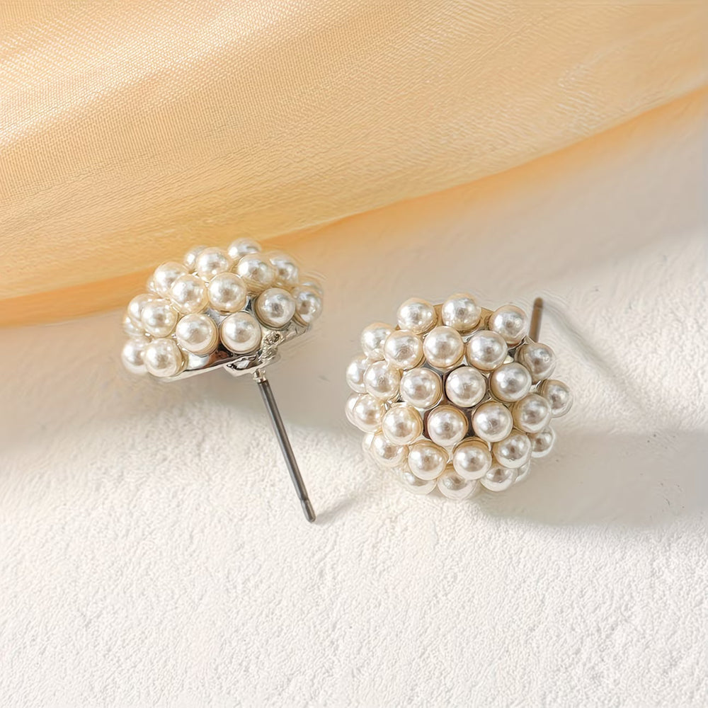 Pearl Dome Stud Earrings — image 3