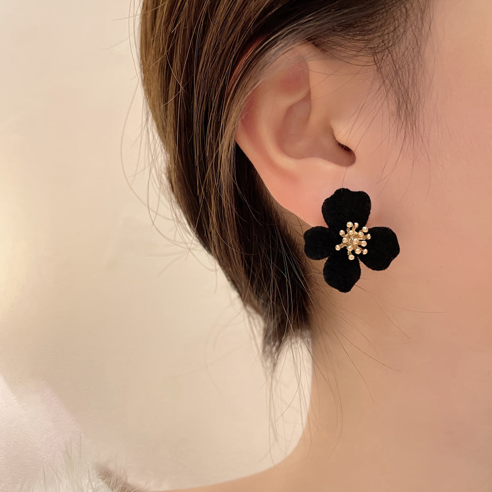 Luxe Velvet Flower Earrings — image 3
