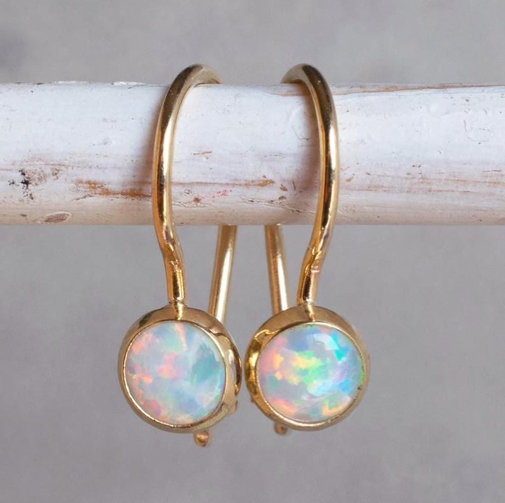 Timeless Gold Plated White Opal Earrings — image 1