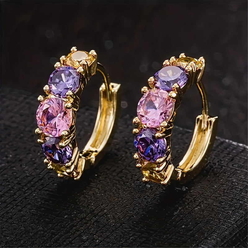 Vintage Inlaid Gemstone Earrings — image 1