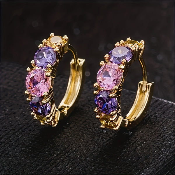 Vintage Inlaid Gemstone Earrings — image 1