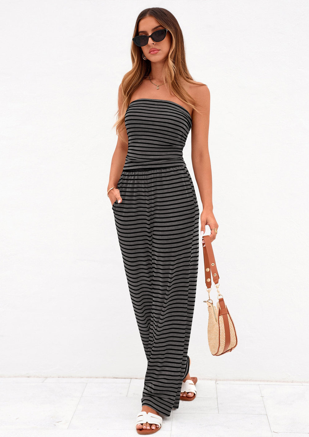 Osonn Summer Sets Women 2 Piece Outfits Matching Striped Loungewear Spring Airport Travel Beach Vacation Clothes