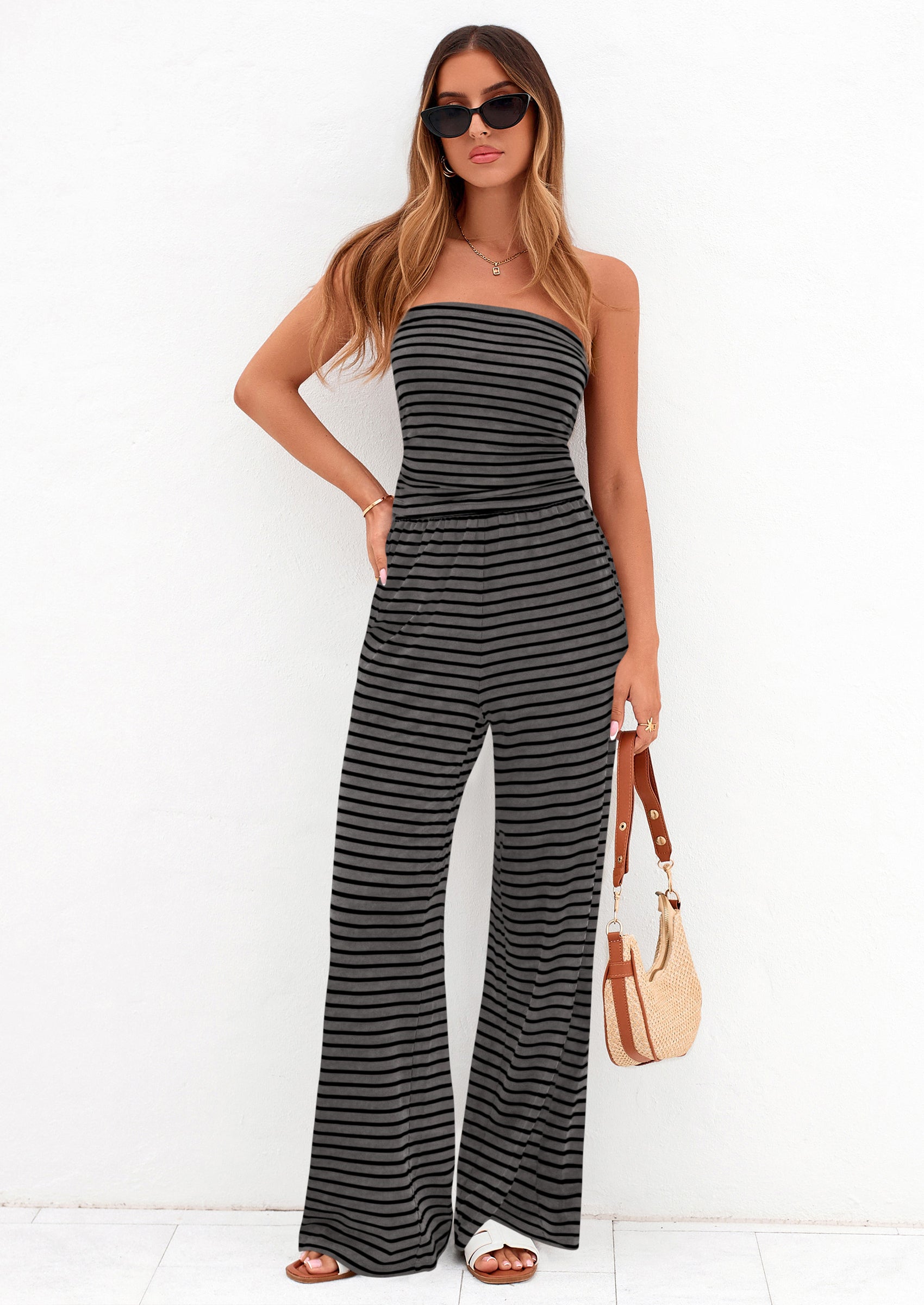 Osonn Summer Sets Women 2 Piece Outfits Matching Striped Loungewear Spring Airport Travel Beach Vacation Clothes
