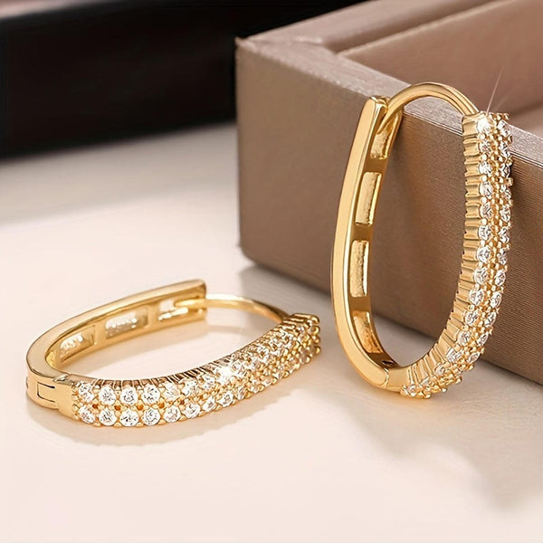 Elegant Circular Zirconia Earrings — image 1