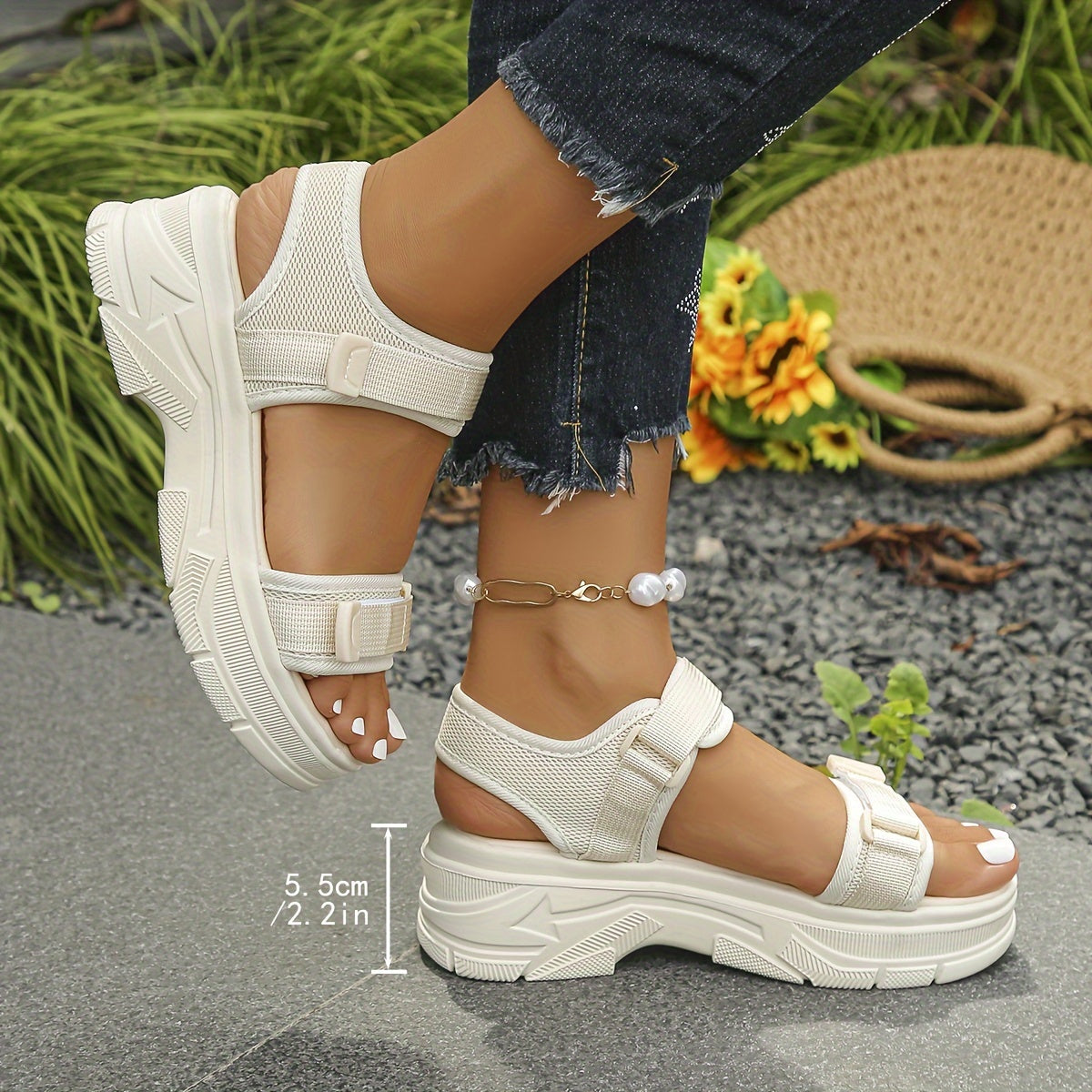 Cloud-Step Sporty Platform Sandals