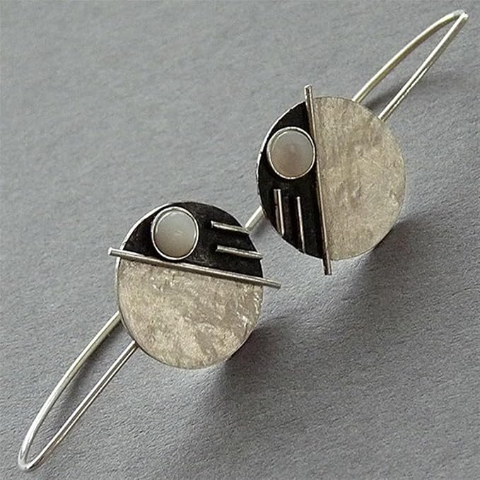Vintage Rounded White Opal Earrings — image 2