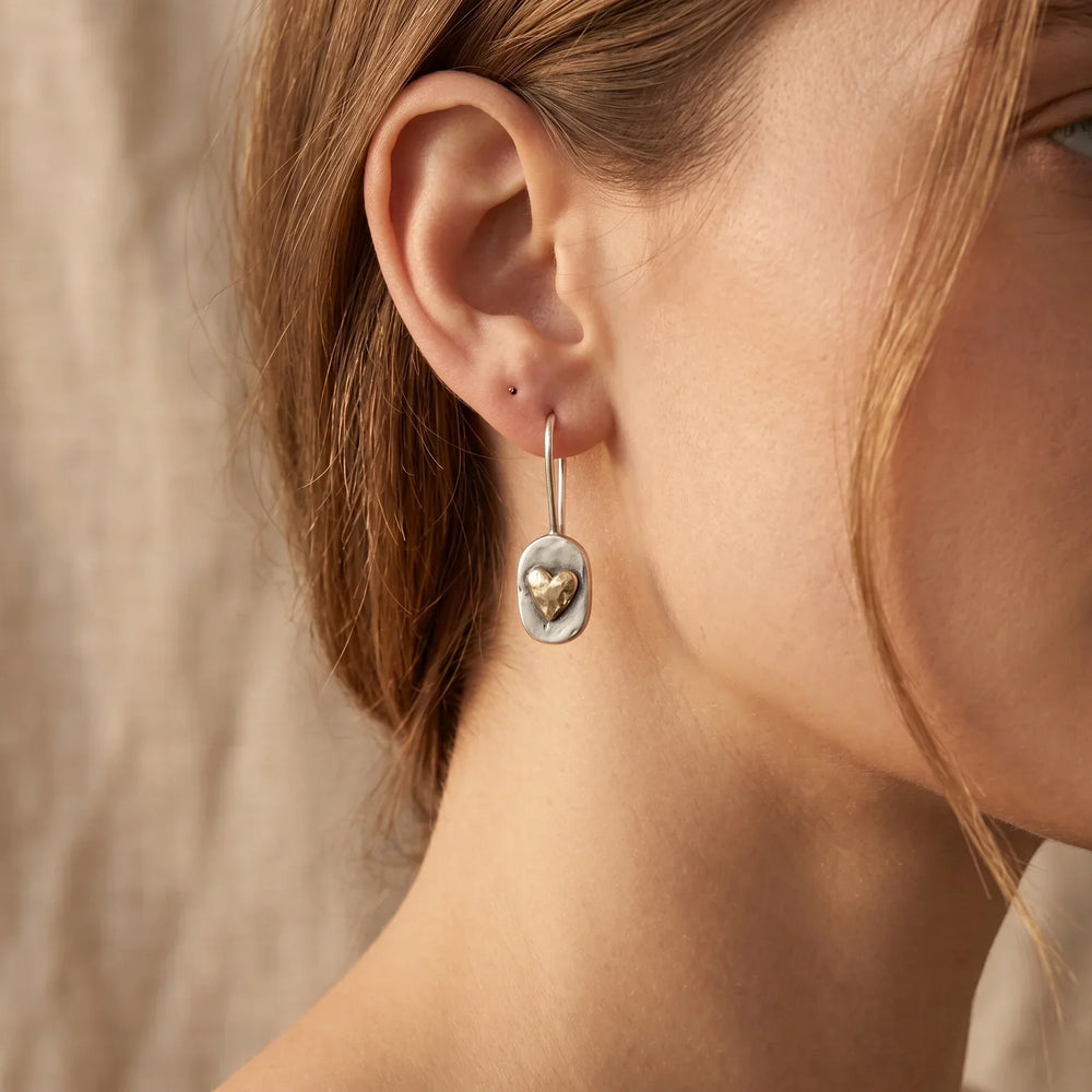Graceful Silver Heart Earrings — image 2