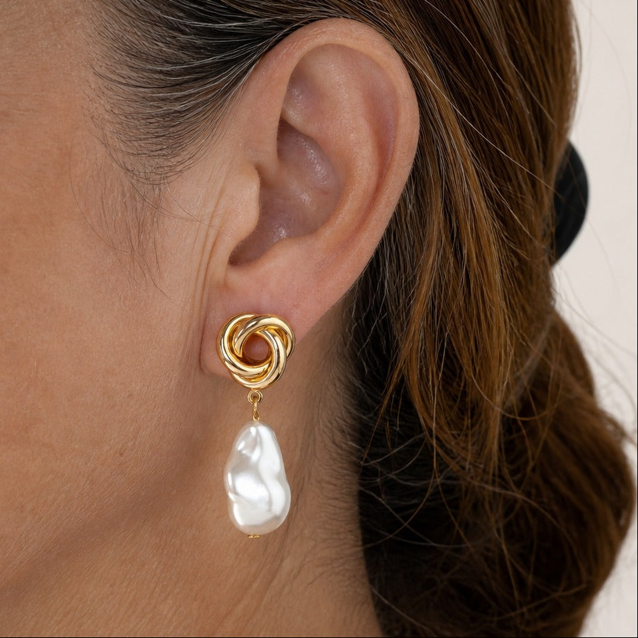 Irregular Pearl Statement Earrings — image 1