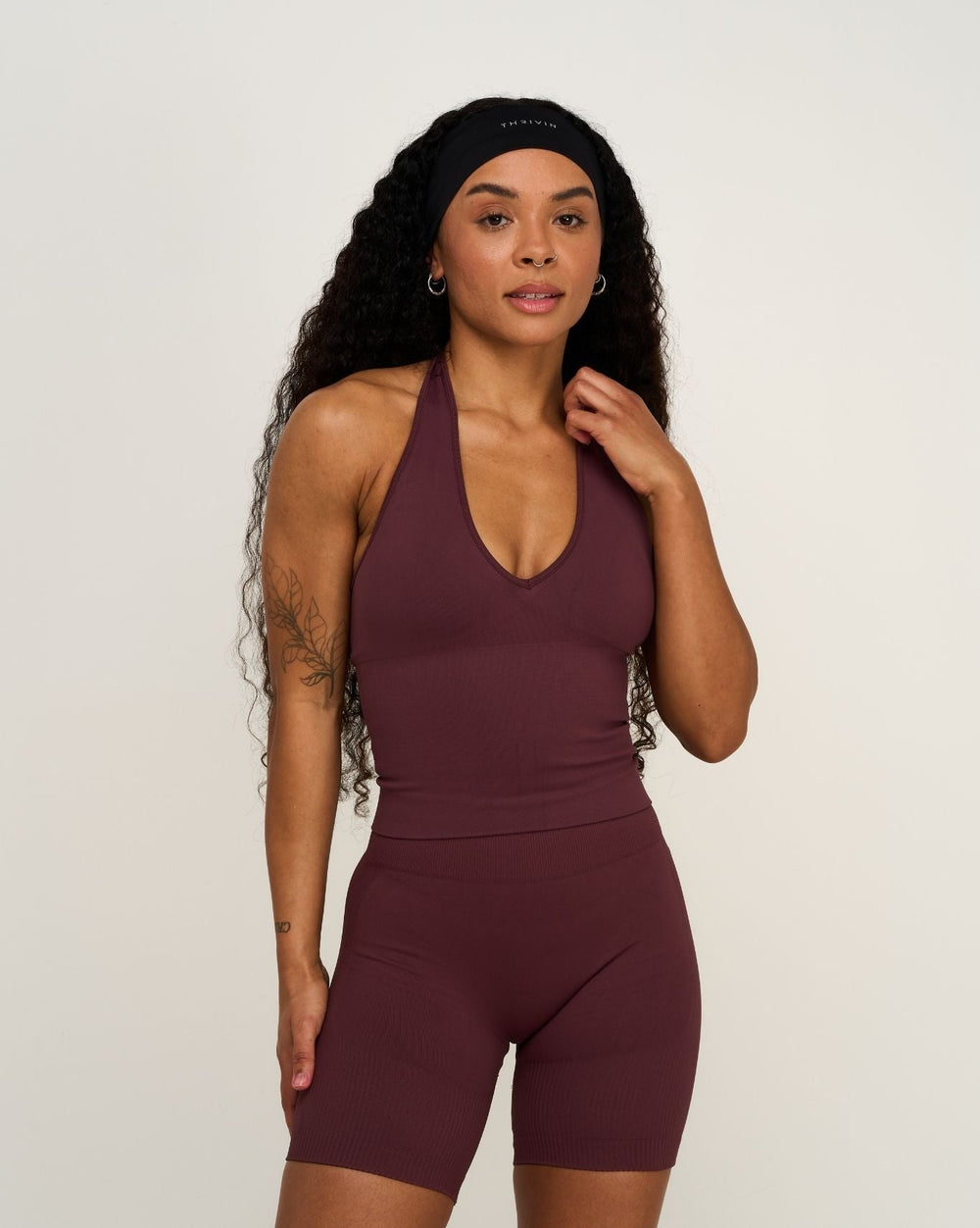 Elevate™ Sculpting Seamless Halterneck Top | Dark Mauve