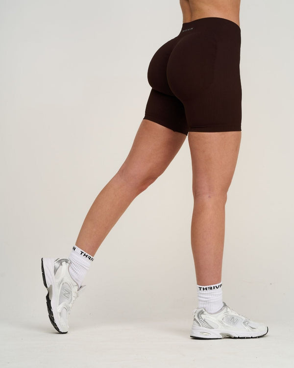 Elevate™ Sculpting Mid Waist Scrunch Shorts | Coffee