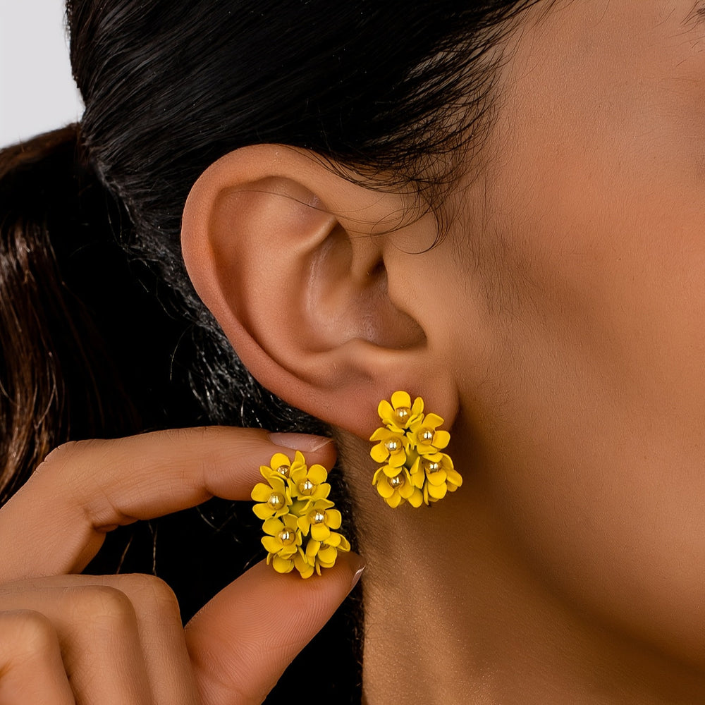Bohemian Yellow Flower Earrings — image 2
