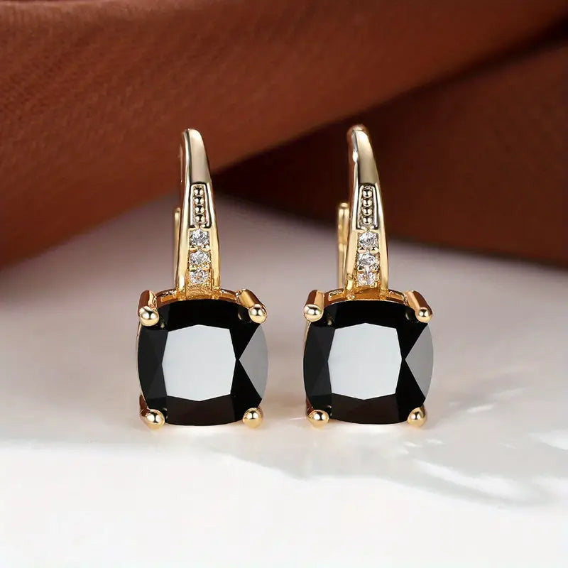 Mystic Stone Gold Hoop Earrings — image 3