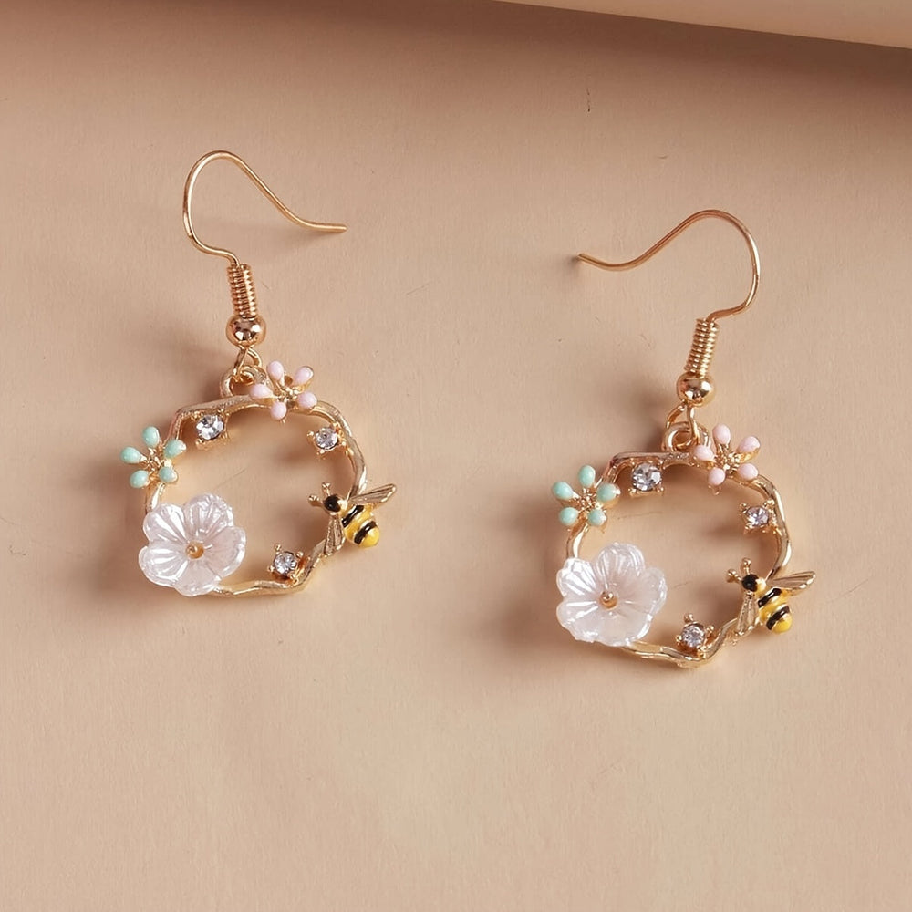 Bee Wreath Needle Earrings — image 1
