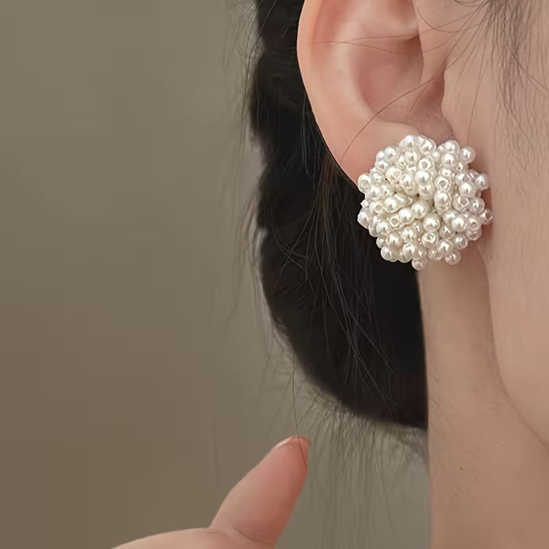 Classic Inlaid Pearl Earrings — image 2