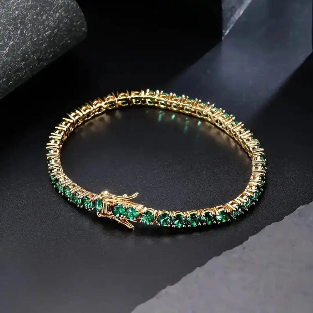 Classic Emerald Gold Tennis Bracelet — image 1