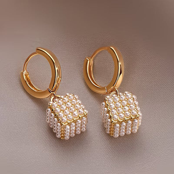Elegant Cubic Pearl Earrings — image 1
