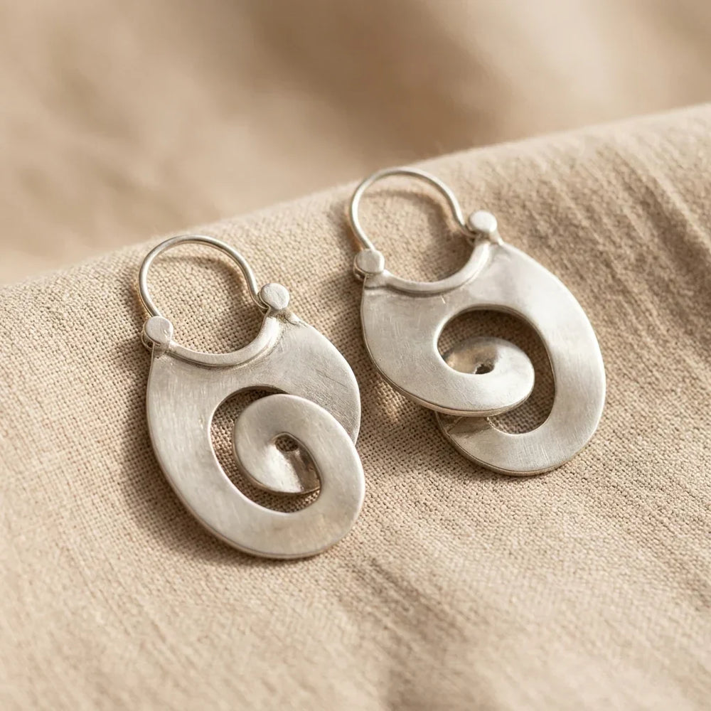 Timeless Silver Spiral Earrings — image 1