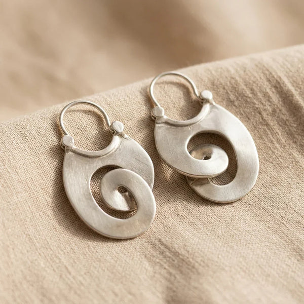 Timeless Silver Spiral Earrings — image 1