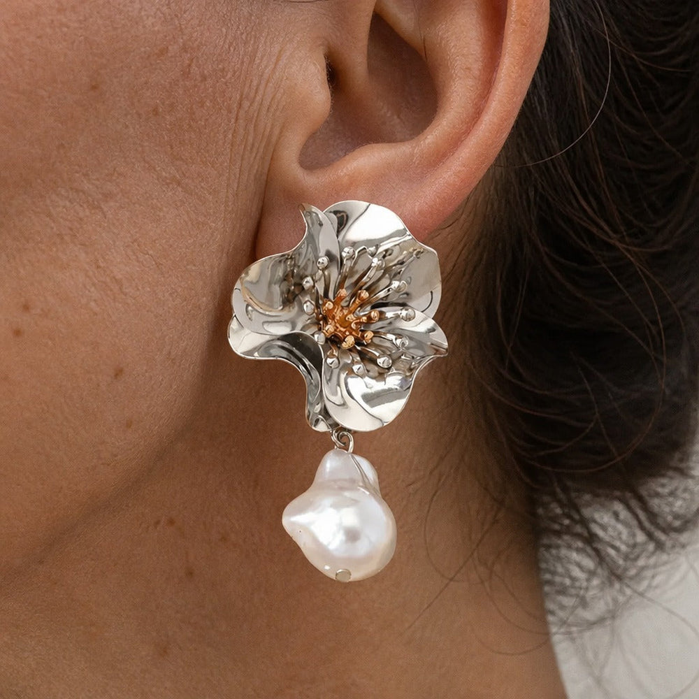 Pearl Enchantment Flower Earrings — image 3