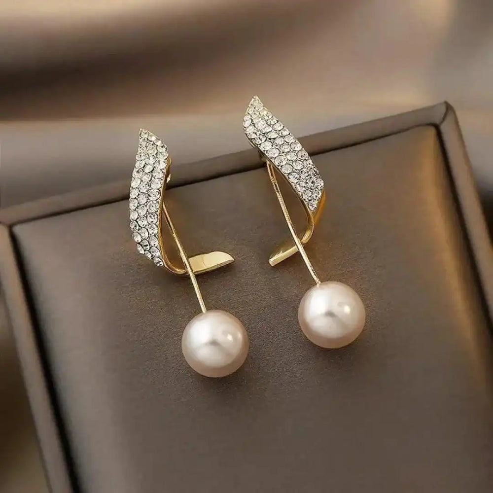 Elegant Pearl Drop Gold Earrings — image 2
