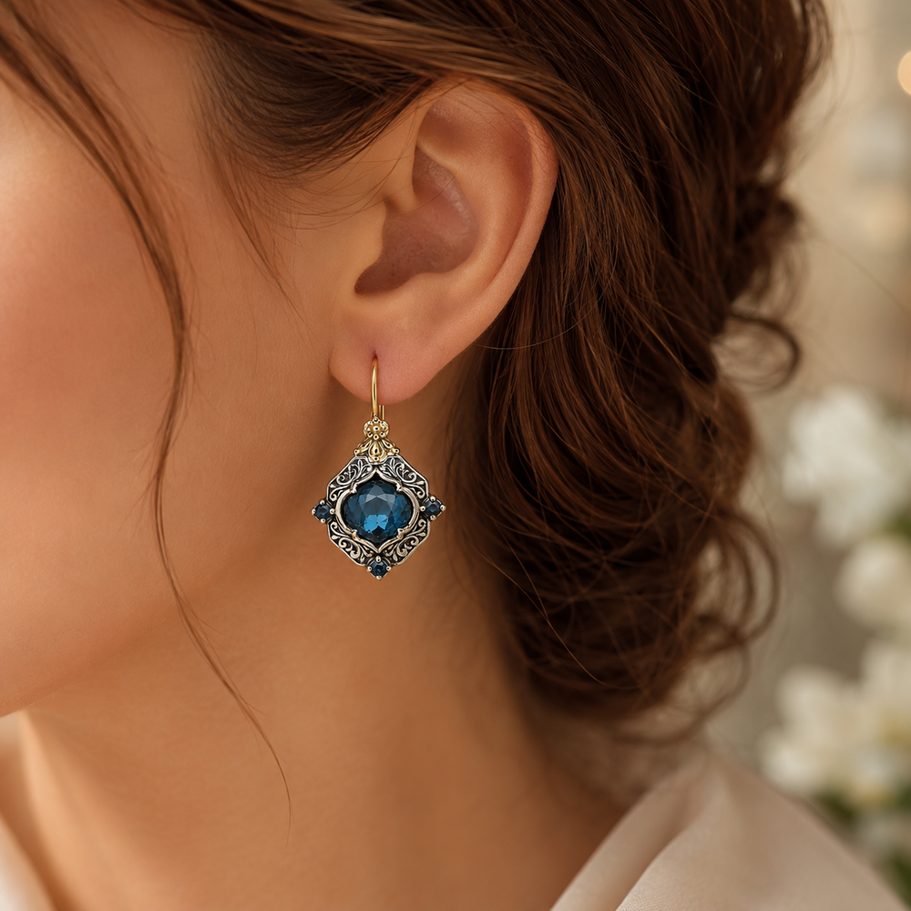 Prestigious Blue Crystal Earrings — image 2