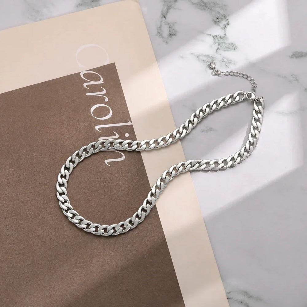 Chunky Cuban Link White Gold Necklace — image 2