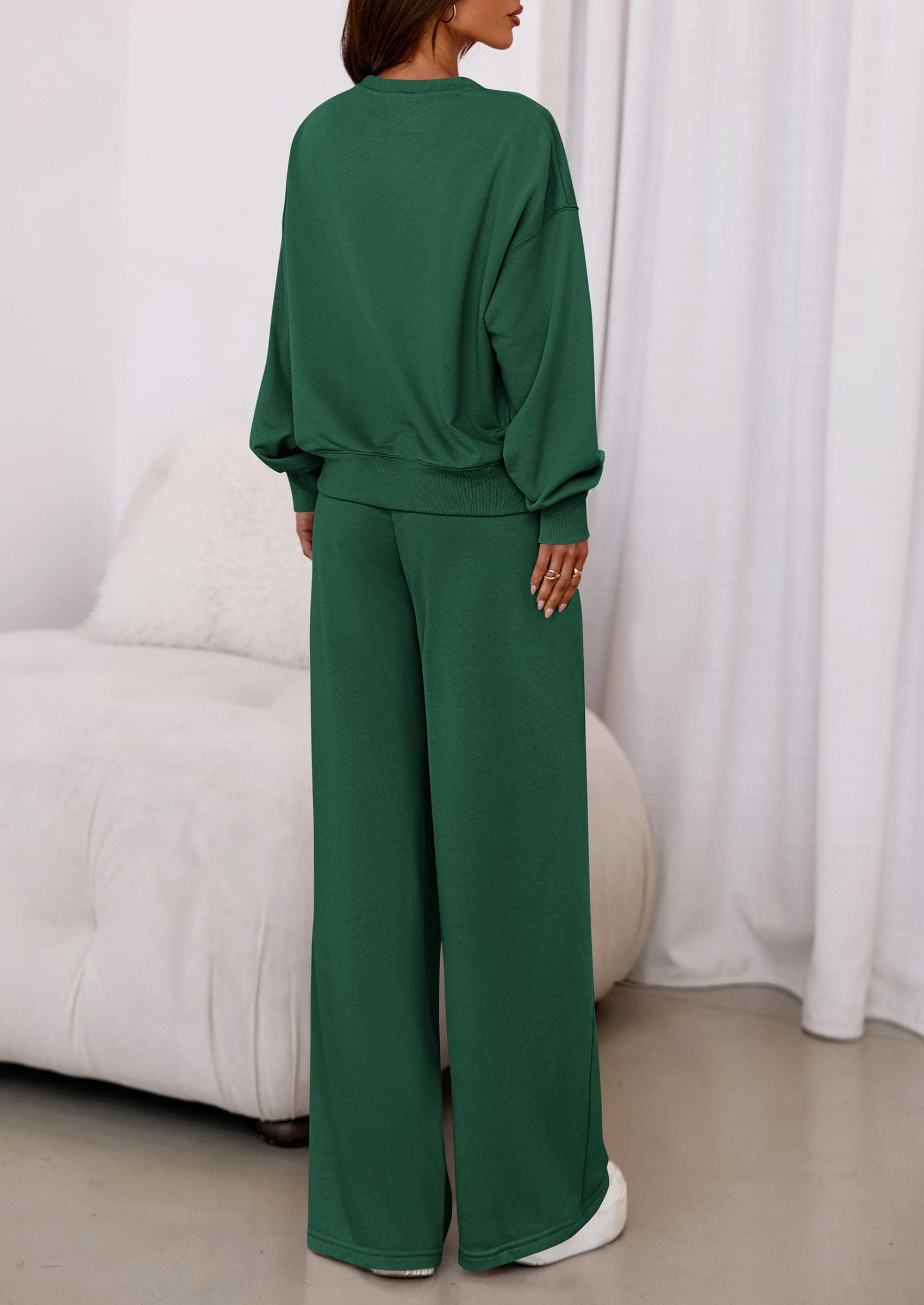 Osonn Womens 2 Piece Sets Long Sleeve Sweatshirt Wide Leg Pants Loose Matching Lounge Set Trendy Fall Outfits