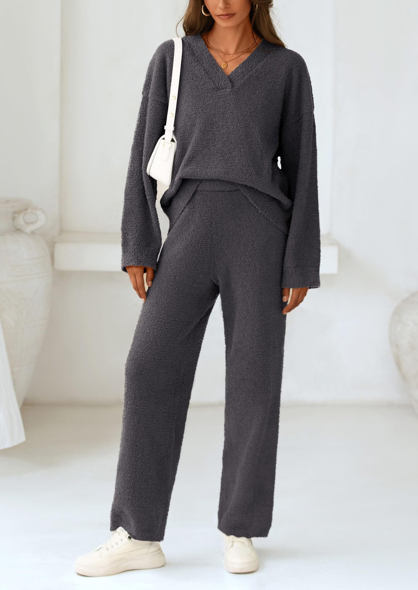 Osonn Lounge Sets for Women Two Piece Sweaters Pajama Set Fall Fashion Loungewear Outfits Matching Winter Clothes