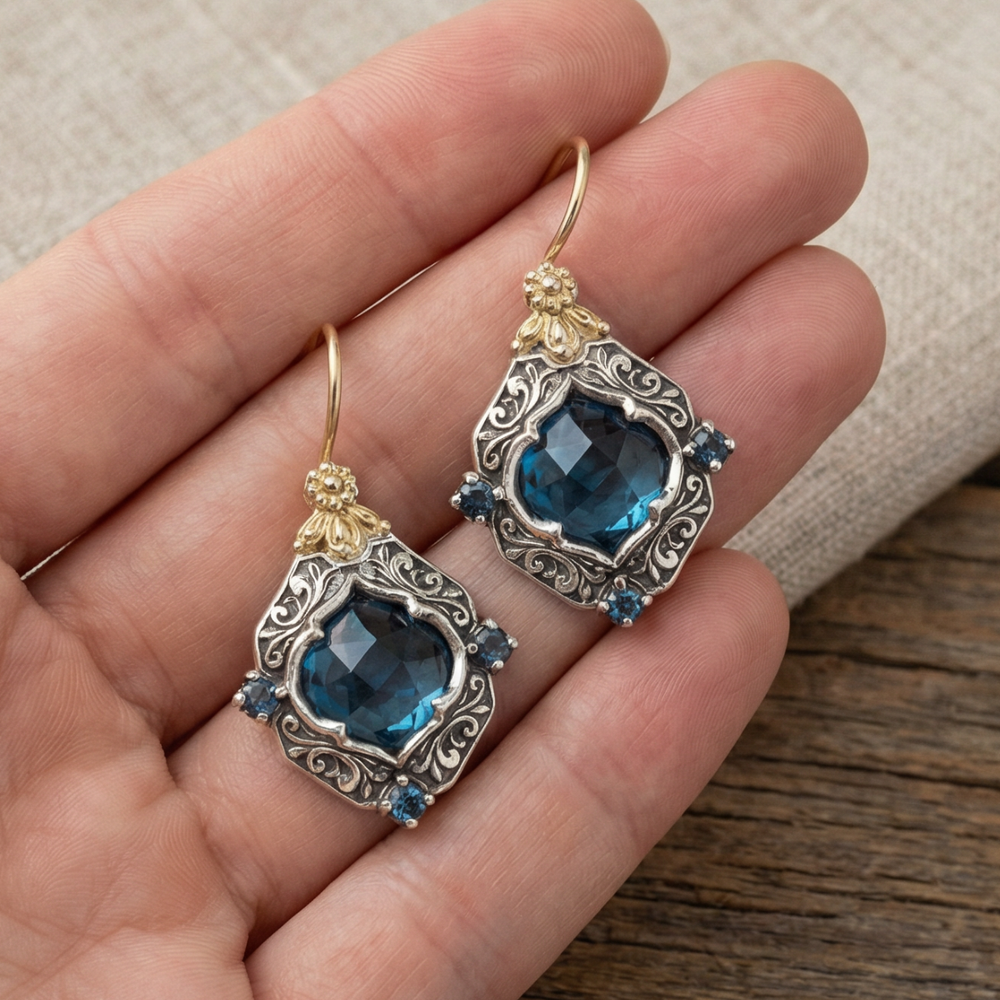 Prestigious Blue Crystal Earrings — image 1