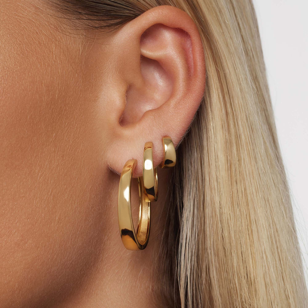 Gia Gold Statement Hoop Earrings — image 2