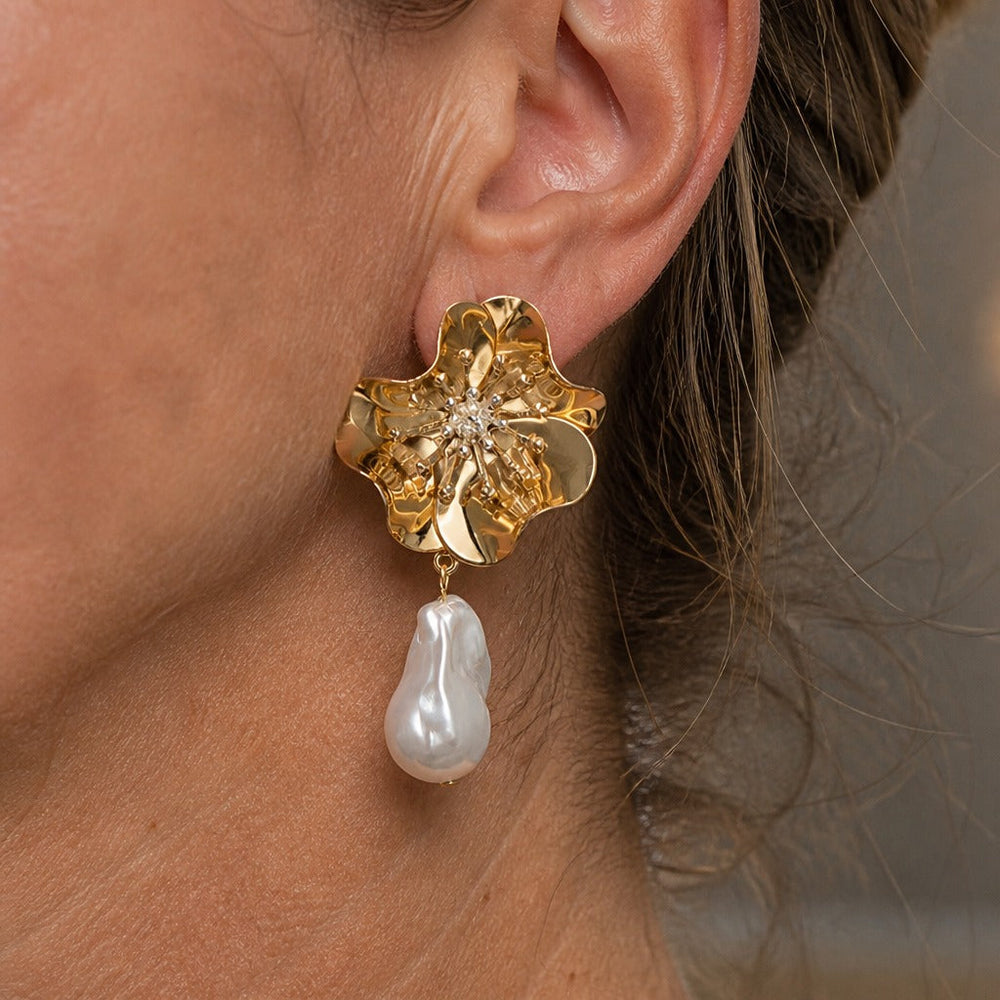 Pearl Enchantment Flower Earrings — image 1