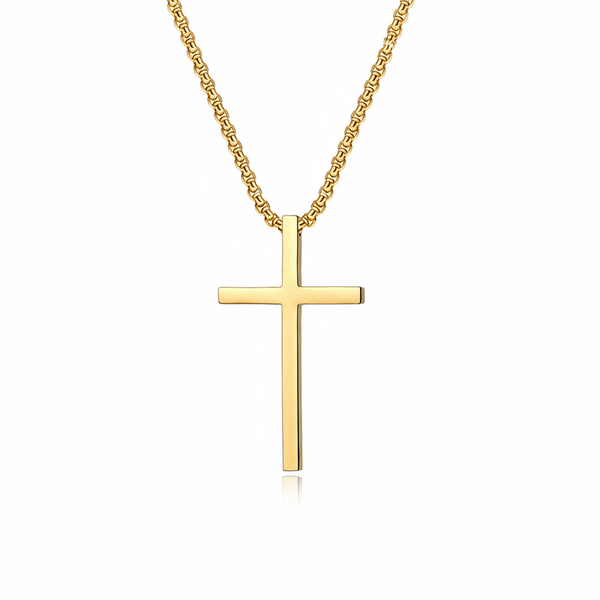 Bezel Gold Cross Necklace — image 1