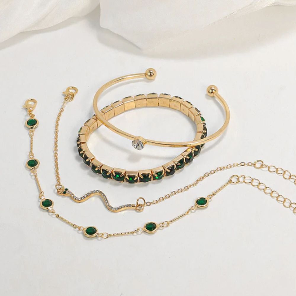 Emerald Gold Bracelet Set — image 2